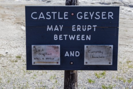 Schild Castle Geyser im Upper Geyser Basin