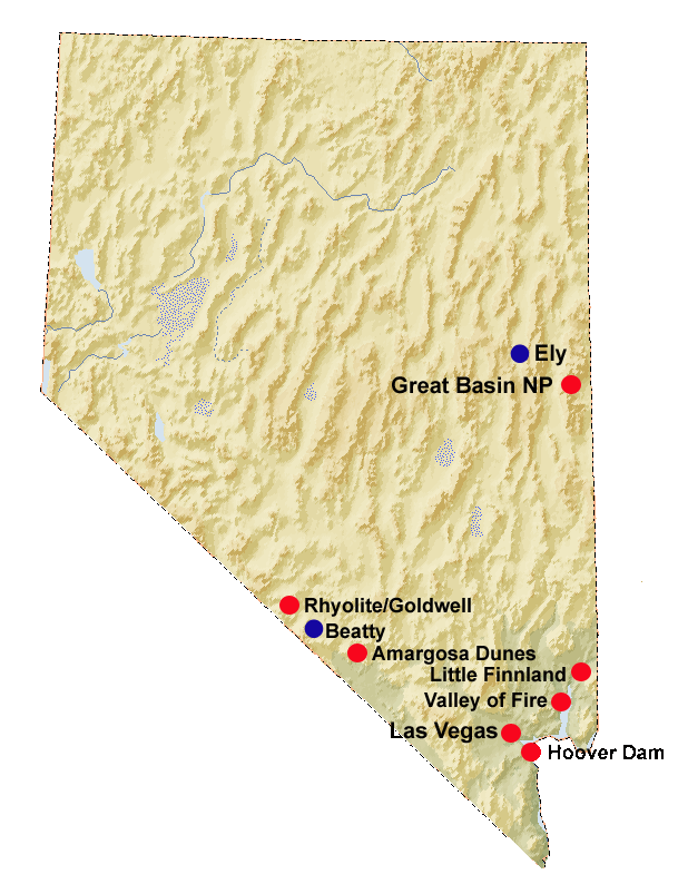 Karte Nevada